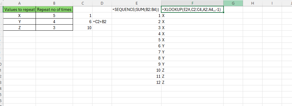 How to repeat any values multiple times