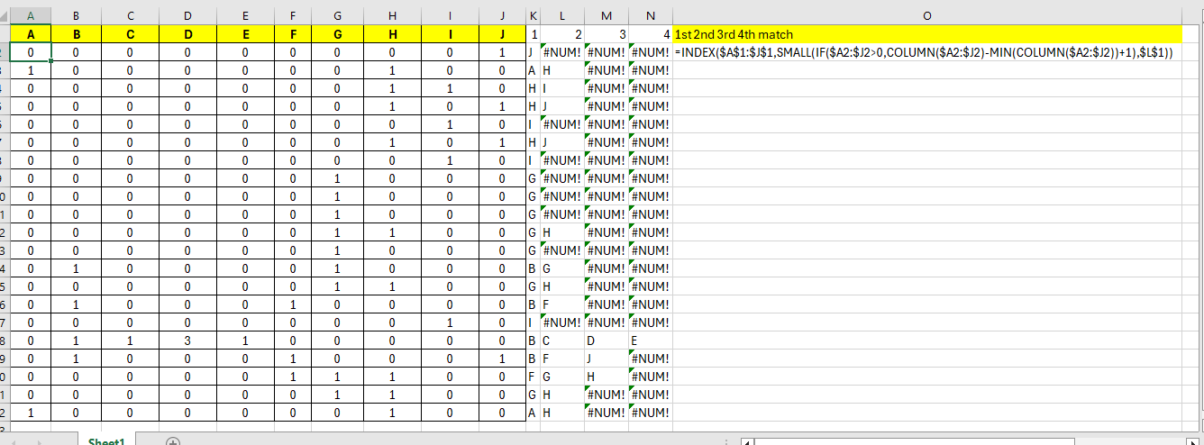 2nd,3rd and Nth match in excel