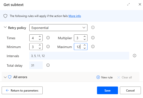 Exponential error Handling