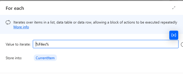 for each action in power automate